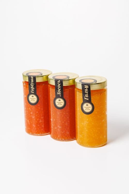 Ікра Горбуша-Лосось-Гольц 3×500 г